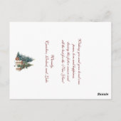 Groen & Bruin Aquarel Kerstboom Briefkaart (Achterkant)