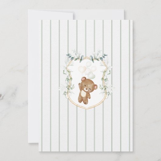 Groen Bruin Ballon We kunnen nauwelijks wachten Ba Kaart (Achterkant)