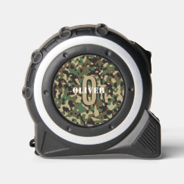 Groen Bruin Beige Camo Camouflage Monogram Naam Rolmaat