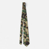 Groen Bruin Beige Camo Camouflage Monogram Naam Stropdas (Achterkant)