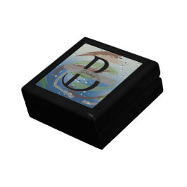 Groen, Bruin & Beige penseelstreken Monogram Cadeaudoosje
