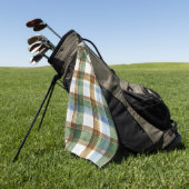 Groen Bruin Blauw Gekeperd Strepen Golfhanddoek (Groen)