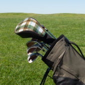 Groen Bruin Blauw Gekeperd Strepen Golfheadcover (Insitu)