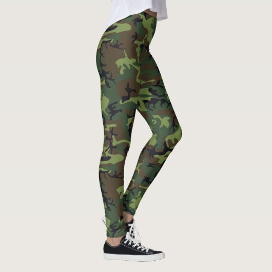 Groen bruin bos Camouflage Pattern Camp. Leggings (Rechts)