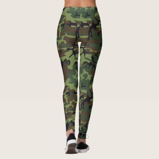 Groen bruin bos Camouflage Pattern Camp. Leggings (Achterkant)