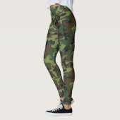 Groen bruin bos Camouflage Pattern Camp. Leggings (Links)