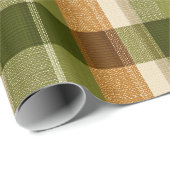 Groen Bruin Bos Geruite Mos Patroon Cadeaupapier (Rol Hoek)