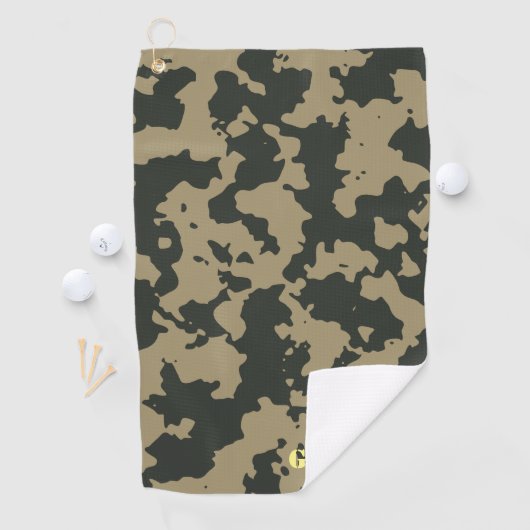 Groen bruin Camouflage. Camo je Golfhanddoek (Insitu)
