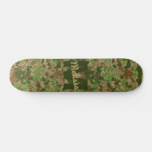 Groen Bruin Camouflage Glitter Camo Monogram Naam Persoonlijk Skateboard (Horizontaal)