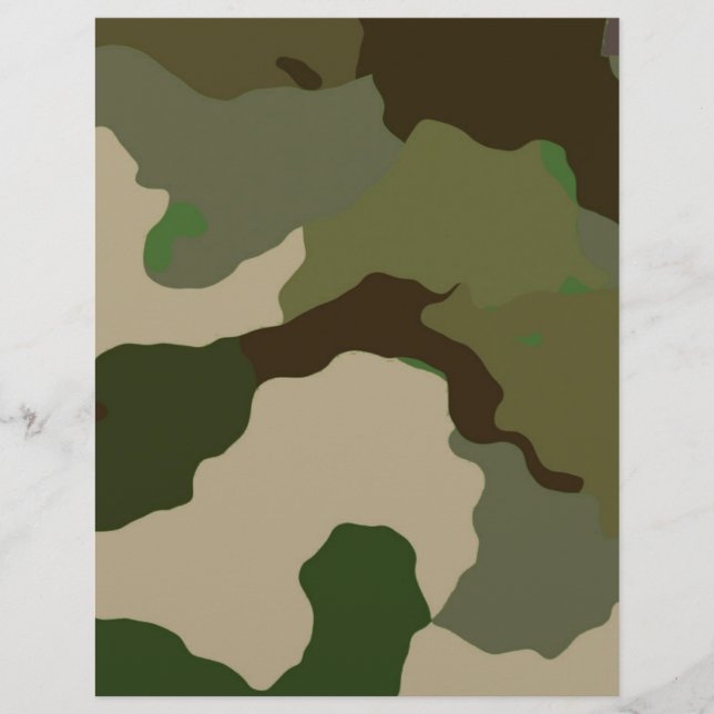 Groen bruin Camouflage-scrapbootpapier (Voorkant)