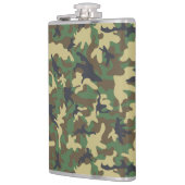 Groen Bruin Camouflage Vinyl Wrapped Kolf 8 oz Heupfles (Links)