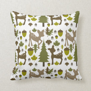 Groen + Bruin Deer Pillow Kussen