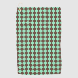 Groen Bruin Diamant Checker Patroon Golfhanddoek