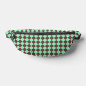 Groen Bruin Diamant Checker Patroon Heuptasje (Liggend)