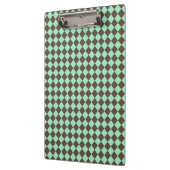 Groen Bruin Diamant Checker Patroon Klembord (Links)