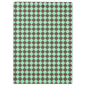 Groen Bruin Diamant Checker Patroon Klembord (Achterkant)