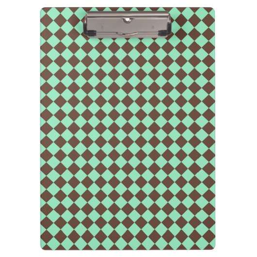 Groen Bruin Diamant Checker Patroon Klembord (Voorkant)