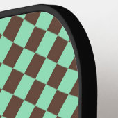 Groen Bruin Diamant Checker Patroon Pickleball Paddle (Links Detail)
