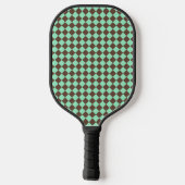 Groen Bruin Diamant Checker Patroon Pickleball Paddle (Achterkant)