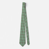 Groen Bruin Diamant Checker Patroon Stropdas (Voorkant)