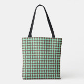 Groen Bruin Diamant Checker Patroon Tote Bag (Achterkant)