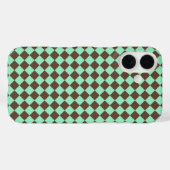 Groen Bruin Diamant Schachbrekpatroon Case-Mate iPhone Case (Achterkant (horizontaal))