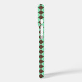 Groen Bruin Diamant Schachbrekpatroon Case-Mate iPhone Case (Achterkant / Links)