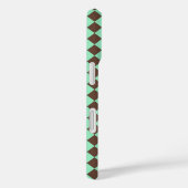 Groen Bruin Diamant Schachbrekpatroon Case-Mate iPhone Case (Achterkant / Rechts)