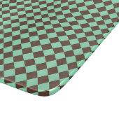 Groen Bruin Diamant Schachbrekpatroon Snijplank (Hoek)