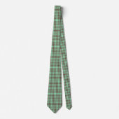 Groen Bruin Diamant Schachbrettpatroon Stropdas (Voorkant)