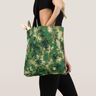 Groen Bruin en Beige Design Tote Bag