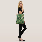 Groen Bruin en Beige Design Tote Bag (Op model)