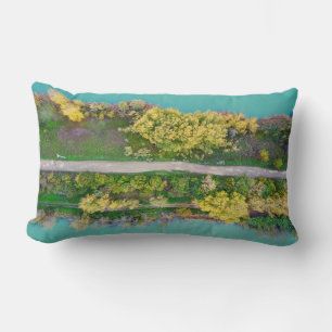 Groen, bruin en geel decor kussen