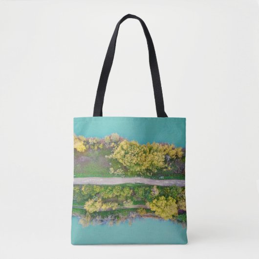 Groen, bruin en geel decor tote bag (Voorkant)