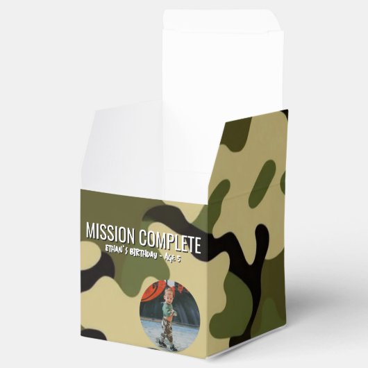 Groen, Bruin en Tan Camo Mission Compleet Bedankdoosjes (Geopend)