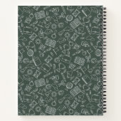 Groen bruin gescheurd papier school gepersonalisee notitieboek (Achterkant)