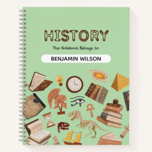 Groen Bruin Geschiedenis Spiral Notitieboek – Aanp