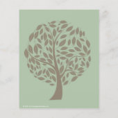 Groen/bruin gestyliseerde eco-boomkringloop brochu flyer (Achterkant)