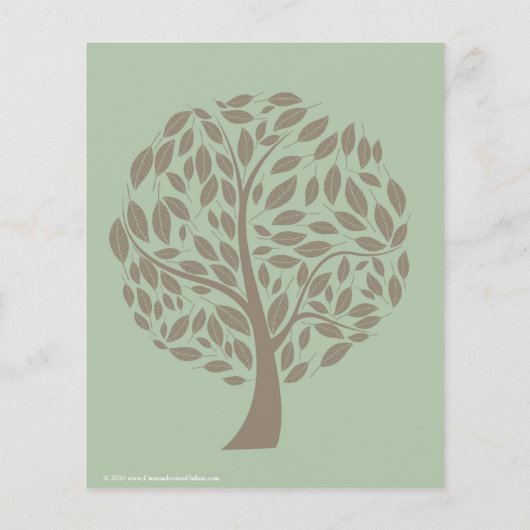 Groen/bruin gestyliseerde eco-boomkringloop brochu flyer (Achterkant)