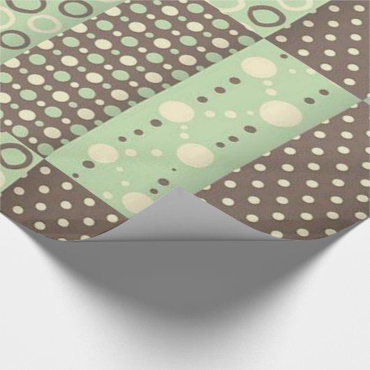 Groen bruin glanzend wrapppapier cadeaupapier (Hoek)