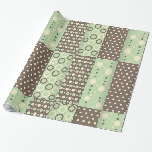 Groen bruin glanzend wrapppapier cadeaupapier (Uitgerold)