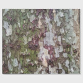 Groen bruin grijs camouflage hout schors camo cadeaupapier (Vlak)