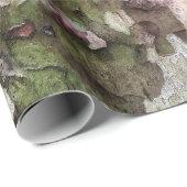 Groen bruin grijs camouflage hout schors camo cadeaupapier (Rol Hoek)