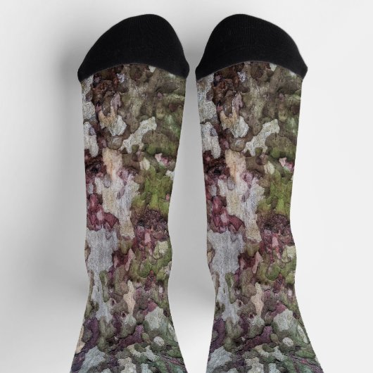 Groen bruin grijs camouflage hout schors camo sokken (Top)