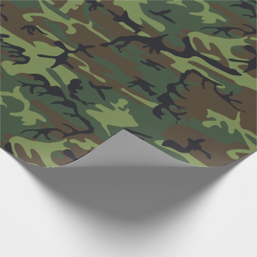 Groen bruin jachtkamp cadeaupapier (Hoek)