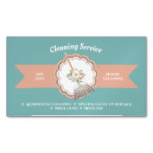 Groen Bruin Janitorial Huishoudelijke Schoonmaak Magnetisch Visitekaartje (Voorkant)