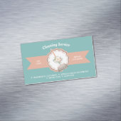 Groen Bruin Janitorial Huishoudelijke Schoonmaak Magnetisch Visitekaartje (Voorbeeld)