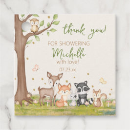 Groen Bruin Jongen Waterverf Bos Dieren Plein Bedankjes Labels