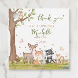 Groen Bruin Jongen Waterverf Bos Dieren Plein Bedankjes Labels