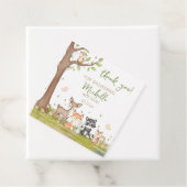 Groen Bruin Jongen Waterverf Bos Dieren Plein Bedankjes Labels (In situ)